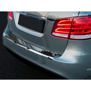 Zwart-Chroom RVS Bumper beschermer passend voor Mercedes E-Klasse W212 Kombi 2013-2016 'Ribs' AV251022