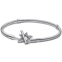 Pandora 592357C01 Armband Asymmetric Star T-bar zilver-zirconia wit - thumbnail