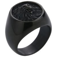 Mendes heren ring Leeuw Edelstaal Zwart-19mm