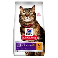 Hill&apos;s Adult Sensitive Stomach & Skin met kip kattenvoer 2 x 7 kg - thumbnail