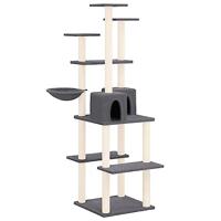 Bussandri Exclusive - Kattenmeubel met sisal krabpalen 167 cm donkergrijs