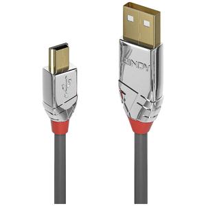 LINDY USB-kabel USB 2.0 USB-A stekker, USB-mini-B stekker 0.50 m Grijs 36630