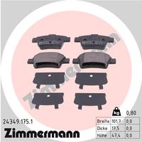 Remblokkenset, schijfrem ZIMMERMANN, u.a. fÃ¼r Abarth, Fiat, Opel - thumbnail