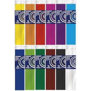 12x Knutsel crepe vouw papier basis kleuren 250 x 50 cm