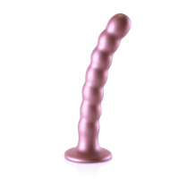 Ouch! by Shots Beaded Silicone G-Spot Dildo - 6.5'' / 16,5 cm - Rose Gold - thumbnail