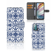 Motorola Moto G60 Hoesje Flower Blue - thumbnail