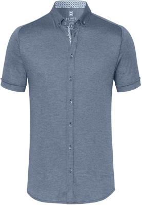 Desoto Heren Overhemd Lichtblauw Button Down Slim Fit