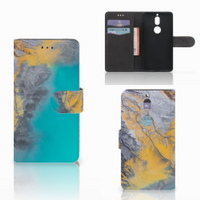 Nokia 7 Bookcase Marble Blue Gold