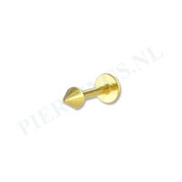 Labret 1.2 mm goud kleur spike - thumbnail