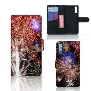 Huawei P20 Wallet Case met Pasjes Vuurwerk