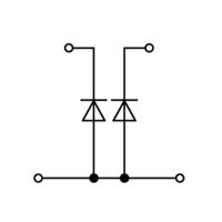 WAGO 870-542/281-487 Diodeklem 2-etages 5 mm Spanveer Toewijzing: L Grijs 50 stuk(s)