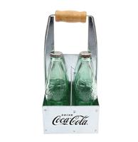 Coca-Cola CC339NG Glazen Peper & Zout Flesjes In Gegalvaniseerde Houder