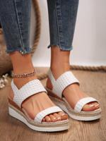 Pu Plain Summer Casual Slide Sandals