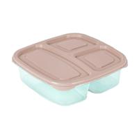 Plasticforte Vershoudbakje - 3-vaks - 1,2L - meal prep - herbruikbaar - taupe - thumbnail