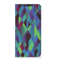 Xiaomi Redmi 9 Stand Case Abstract Green Blue - thumbnail