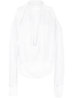 Genny blouse à col v - Blanc