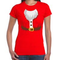 Kerstman kostuum verkleed t-shirt rood voor dames 2XL  -