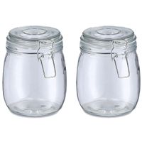 Weckpot/inmaakpot Alfie - 2x - 750 ml - glas - beugelsluiting - D11 x H14 cm - thumbnail