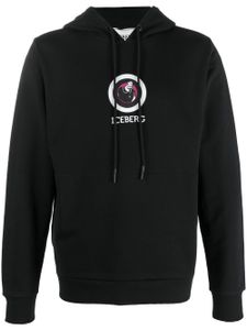 Iceberg hoodie à logo imprimé - Noir