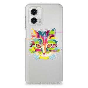 Motorola Moto G73 Telefoonhoesje met Naam Cat Color