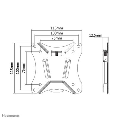 Neomounts NM-W25BLACK TV-beugel 25,4 cm (10) - 76,2 cm (30) Vast