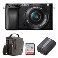 Sony Alpha A6100 systeemcamera + 16-50mm + Accessoire Kit - thumbnail