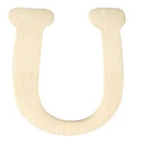 Houten letter U 4 cm - thumbnail