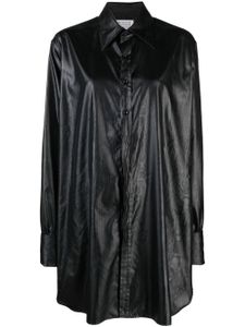 Maison Margiela chemise en cuir artificiel à coupe longue - Noir