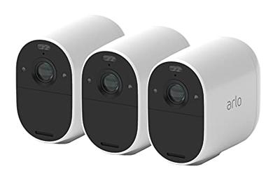 Arlo Essential draadloze WiFi-beveiligingscamera voor buiten, 1080p HD, 130˚ kleurennachtzicht, sirene, bewegingsdetectie, 2-weg audio, 6 mnd batterij, incl. proefp. Arlo Secure, 3 cam, wit