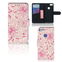 Motorola Moto E6 Play Hoesje Pink Flowers