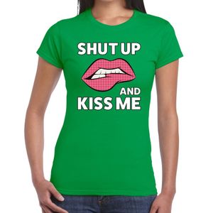 Shut up and kiss me groen fun-t shirt voor dames 2XL  -