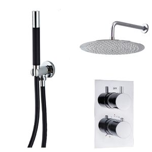 Regendouche set SaniClear Shine Pro | Inbouw | Thermostaatkraan | 2-weg | Rond | Chroom