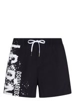 DSQUARED2 short de bain à logo imprimé - Noir