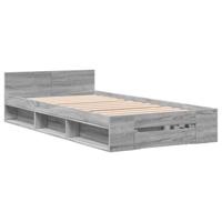 vidaXL Bedframe met lade bewerkt hout grijs sonoma eiken 75x190 cm