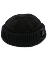 Borsalino bonnet nervuré à patch logo - Noir - thumbnail