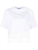 MSGM t-shirt à empiècements en dentelle - Blanc