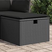 Tuinkruk met kussen 55x55x37 cm poly rattan zwart