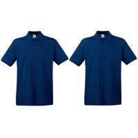 2-Pack maat XL donkerblauw/navy poloshirt / polo t-shirt premium van katoen voor heren - thumbnail