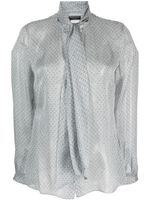 Emporio Armani blouse en soie à motif géométrique - Gris - thumbnail