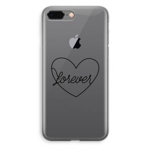 Forever heart black: iPhone 8 Plus Transparant Hoesje