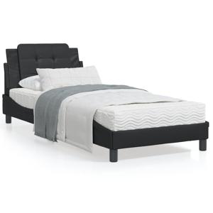 Bed met matras kunstleer zwart 90x200 cm SKU: V3208838