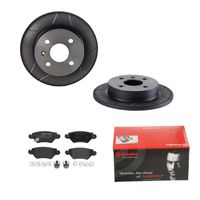 Remmenset, remschijf BREMBO, Remschijftype: Gespleten, Inbouwplaats: Achteras: , u.a. für Opel, Vauxhall, Chevrolet