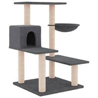 vidaXL Kattenmeubel met sisal krabpalen 82,5 cm donkergrijs, kattenpaal, kattenboom, kattenkrabpaal, kattenhuis, kattenmeubel, kattenpalen