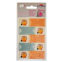 Verhaak keukenetiketten papier blauw/oranje 4 vellen à 5 stuks