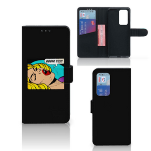 Huawei P40 Pro Wallet Case met Pasjes Popart Oh Yes