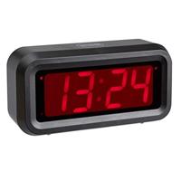 TFA Dostmann ROXY digitale wekker/digitale klok/tafelklok, 60.2024.10, alarm met snooze functie, energiebesparende LED-technologie, met 3 helderheidsniveaus, antraciet, (L) 130 x (B) 41 x (H) 65 mm