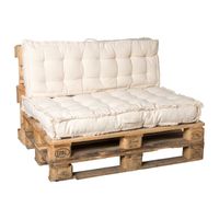 Luxe palletkussens 120x80 cm - naturel - set van 2 - thumbnail