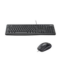 Logitech MK120 Bedraad Toetsenbord- en Muiscombinatie voor Windows, Optische Muis met Snoer, Toetsenbord van Volledig Formaat, USB Plug-and-Play, PC, Laptop, US International QWERTY indeling - Zwart