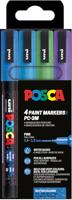 Uni-Ball 186530 - POSCA Marker Set, 4 acrylstiften glitter PC-3M, permanente marker 0,9-1,3 mm ronde punt