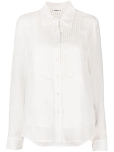 P.A.R.O.S.H. pintuck-detail silk shirt - Blanc